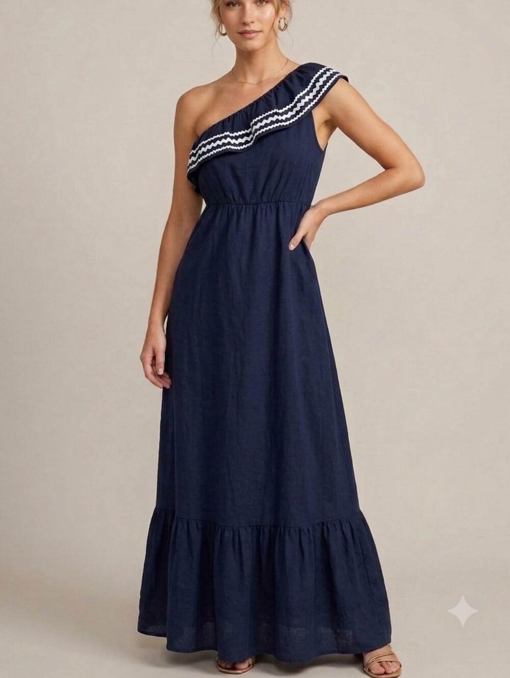 NEVER WORN J. Crew JCREW One-Shoulder Maxi Dress Sz Size Large